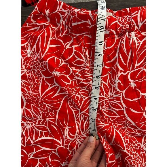Brixton Aloha Red Indo Linen Wide Leg Pant Size S NWT Vacation Beachy Botanical - Picture 14 of 15
